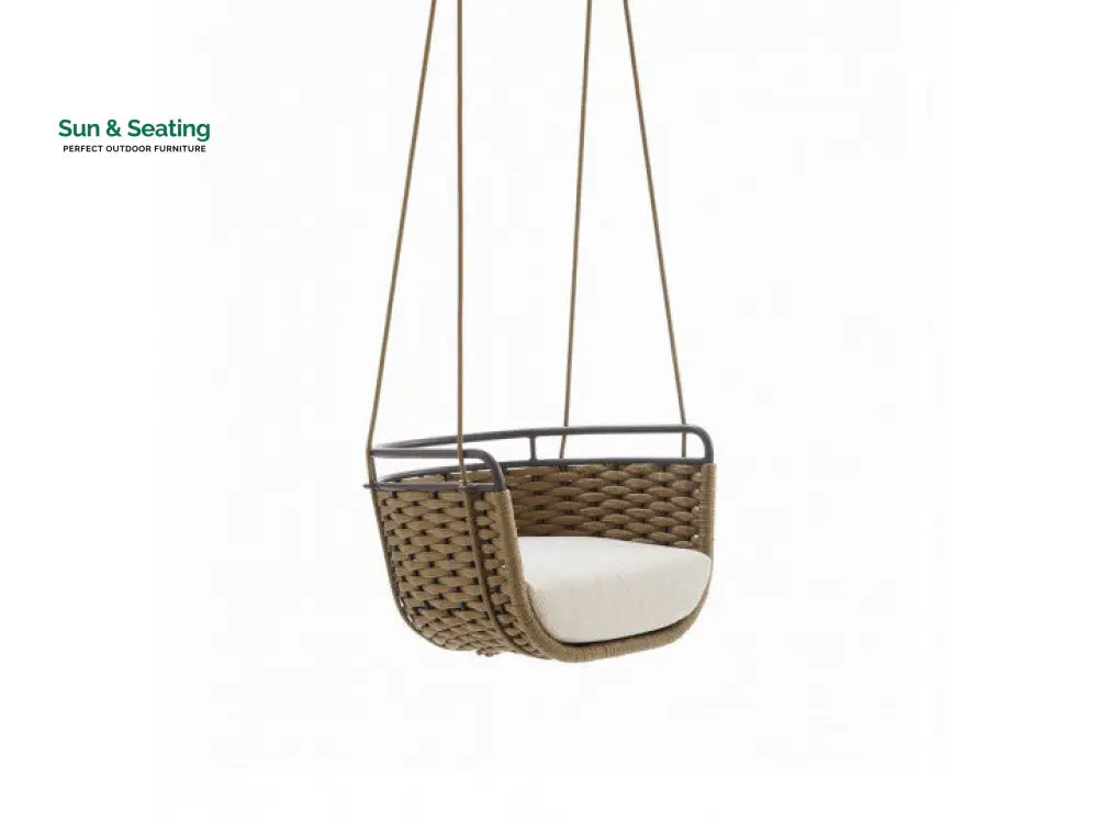 Greco Single Seater Hanging Swing Without Stand For Balcony Garden Swing (Brown) Braided &amp; Rope Swings