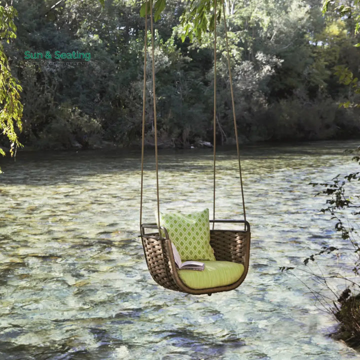 Greco Single Seater Hanging Swing Without Stand For Balcony Garden Swing (Brown) Braided &amp; Rope Swings