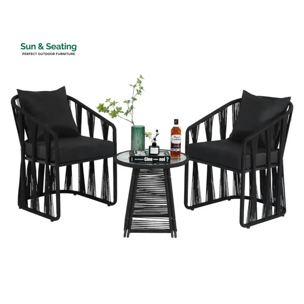 Greer Outdoor Rope 3-Piece Patio Set Patio Set
