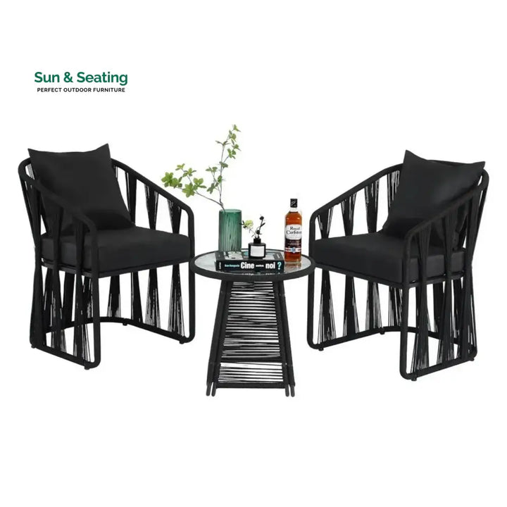Greer Outdoor Rope 3-Piece Patio Set Patio Set