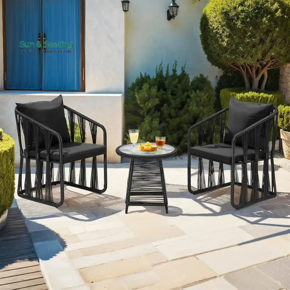 Greer Outdoor Rope 3-Piece Patio Set Patio Set