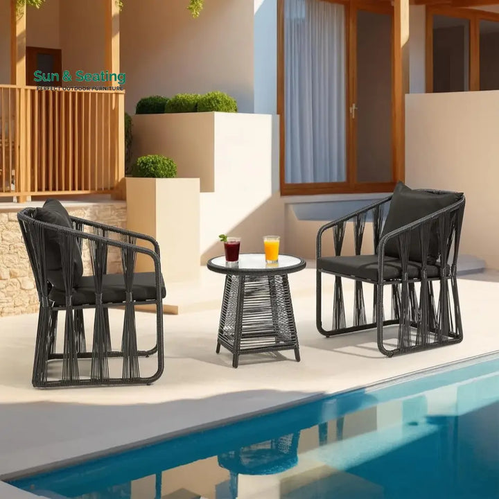 Greer Outdoor Rope 3-Piece Patio Set Patio Set