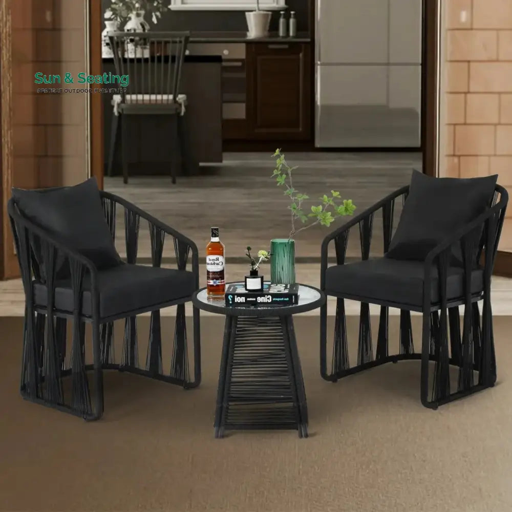 Greer Outdoor Rope 3-Piece Patio Set Patio Set