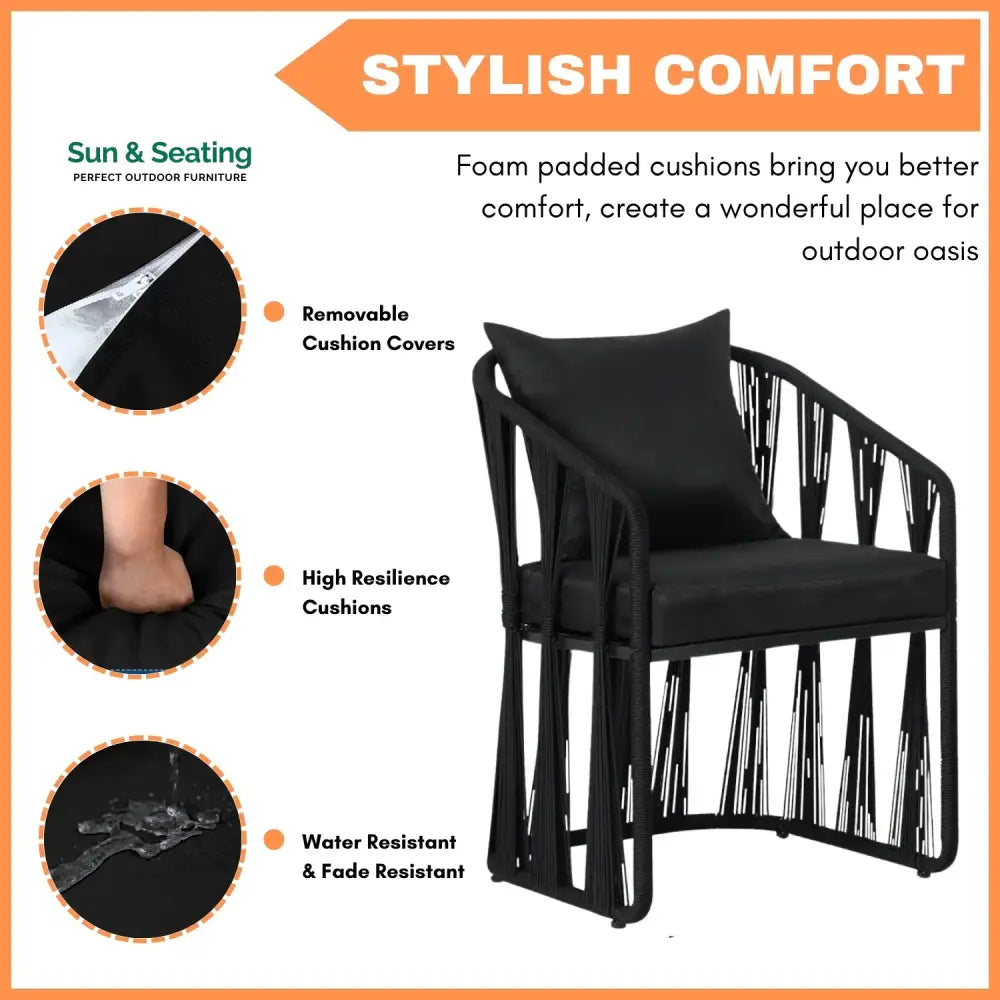 Greer Outdoor Rope 3-Piece Patio Set Patio Set