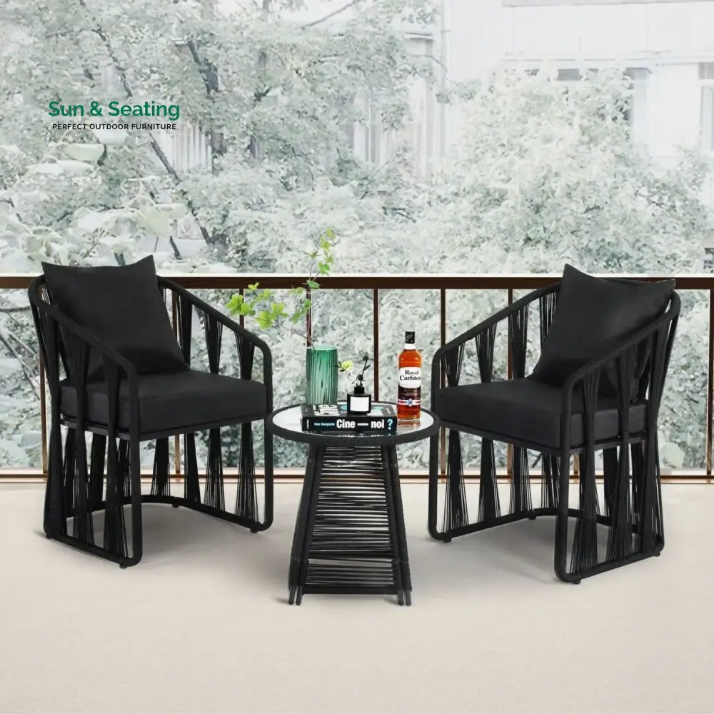 Greer Outdoor Rope 3-Piece Patio Set Patio Set