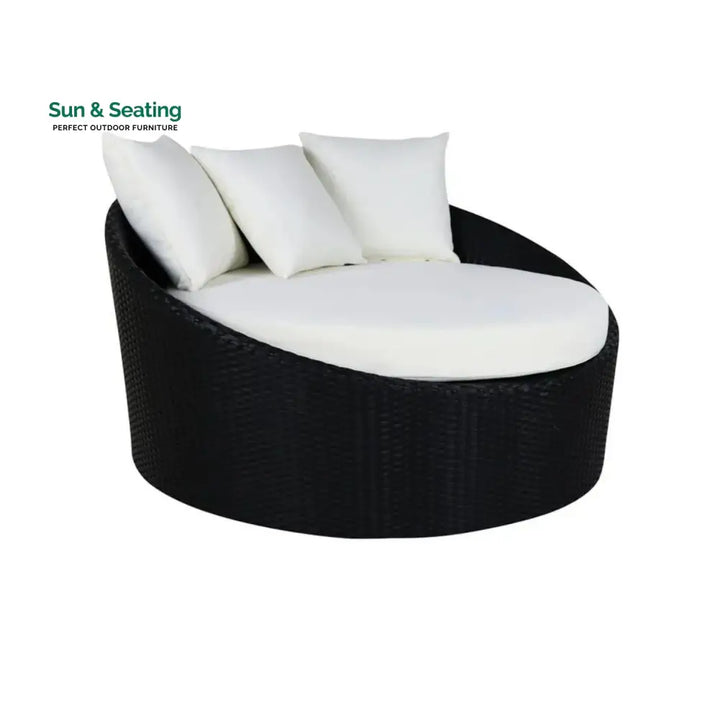 Gro Outdoor Rattan Wicker Daybed with Glass Top Table Daybed