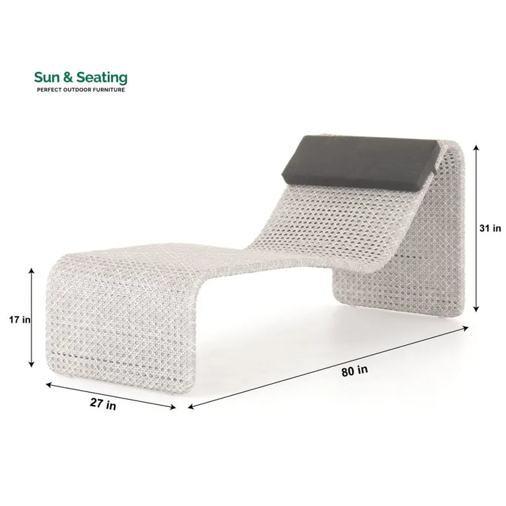 Grood Outdoor Swimming Poolside Lounger (White) Loungers
