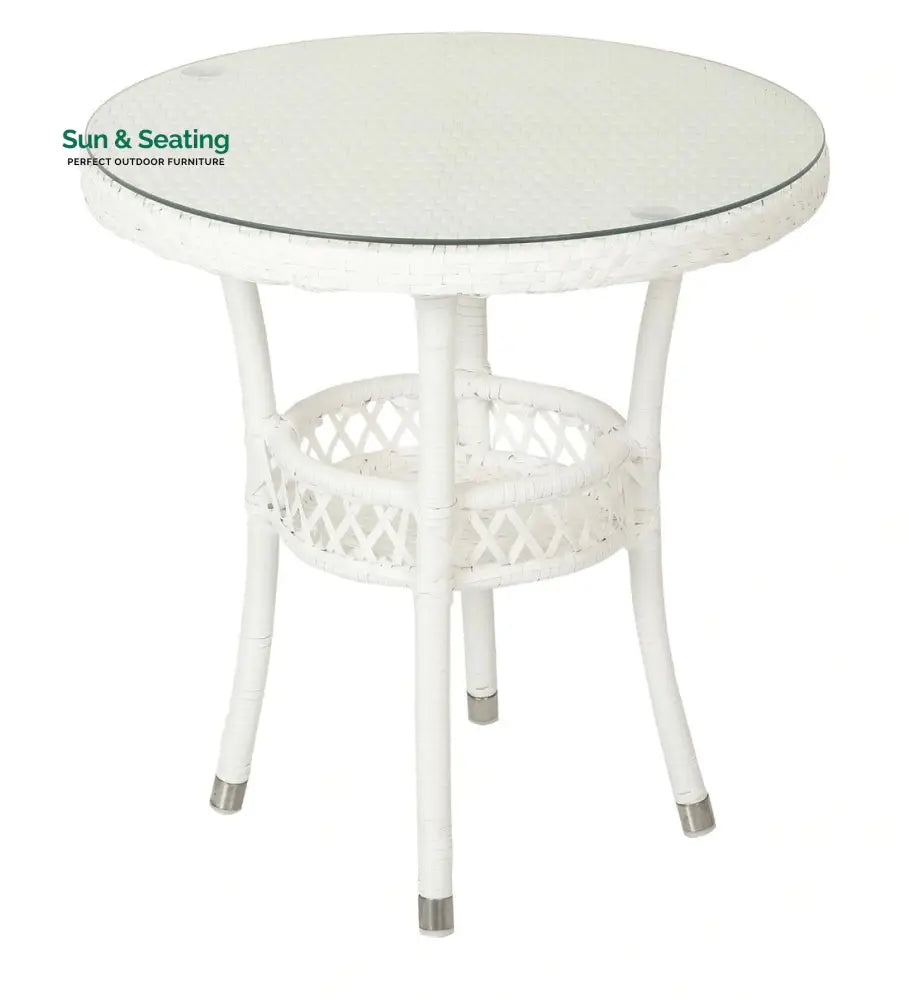 Gus Outdoor Patio Seating Set 2 Chairs and 1 Table Set (White) Coffee Table Sets