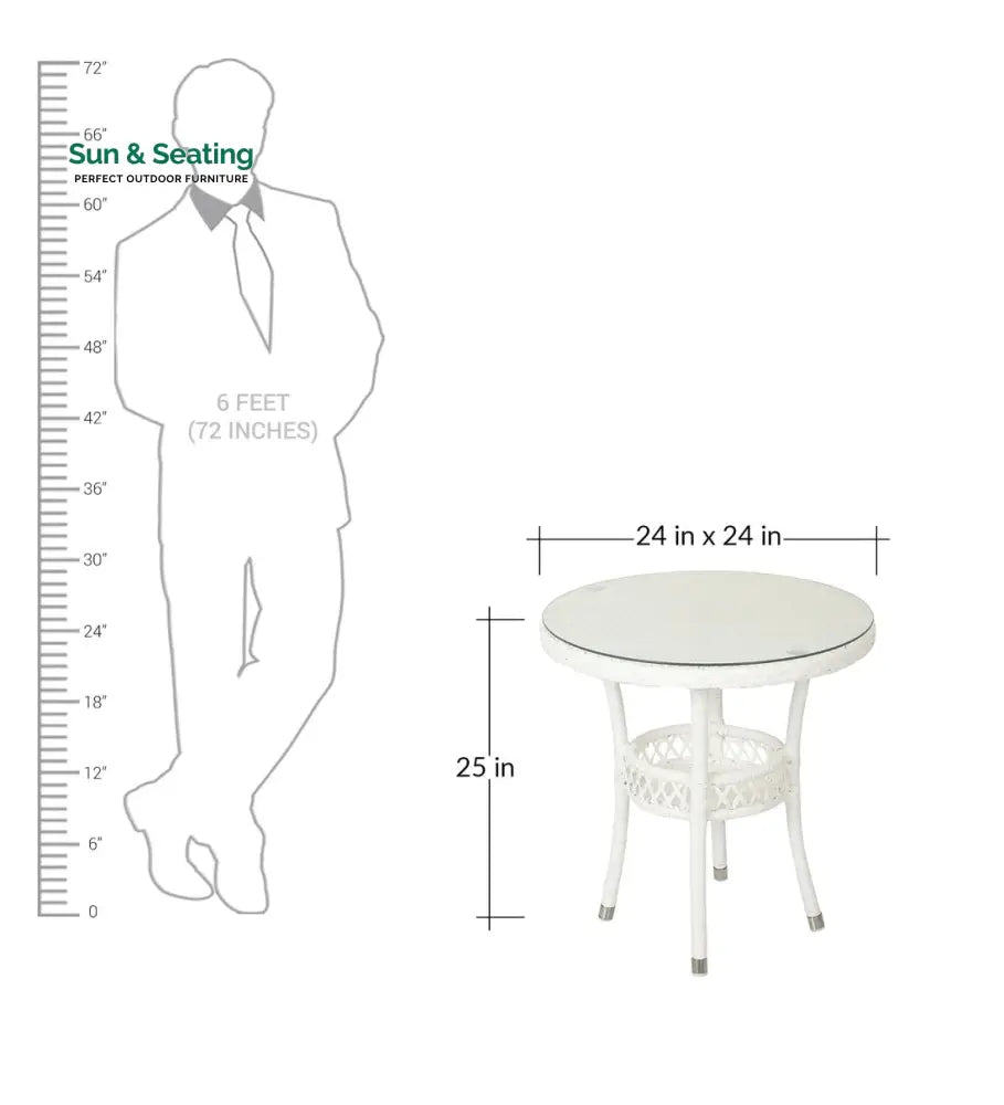 Gus Outdoor Patio Seating Set 2 Chairs and 1 Table Set (White) Coffee Table Sets