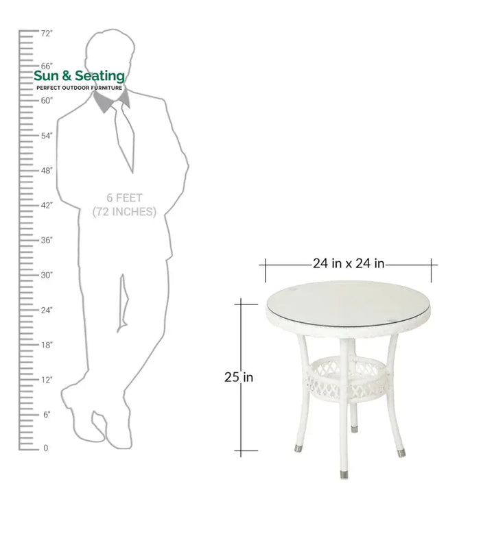 Gus Outdoor Patio Seating Set 2 Chairs and 1 Table Set (White) Coffee Table Sets