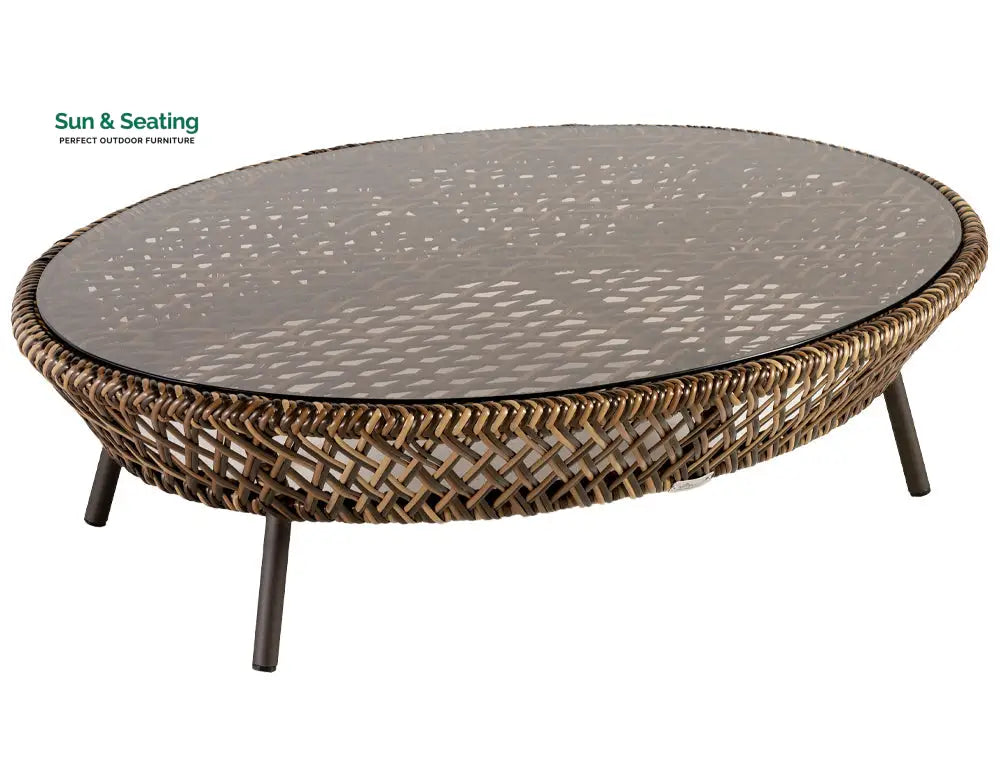 Gustavo Outdoor Sofa Set 2 Seater 2 Single seater 1 Side table and 1 Center Table (Brown) Sofa Sets