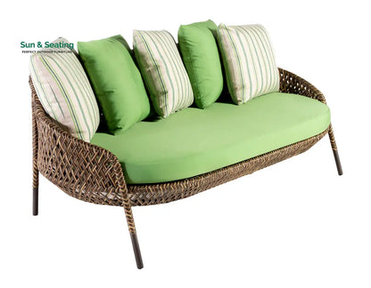 Gustavo Outdoor Sofa Set 2 Seater 2 Single seater 1 Side table and 1 Center Table (Brown) Sofa Sets