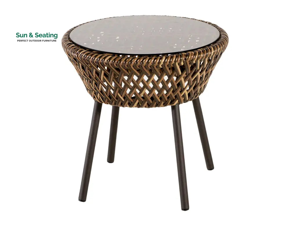 Gustavo Outdoor Sofa Set 2 Seater 2 Single seater 1 Side table and 1 Center Table (Brown) Sofa Sets