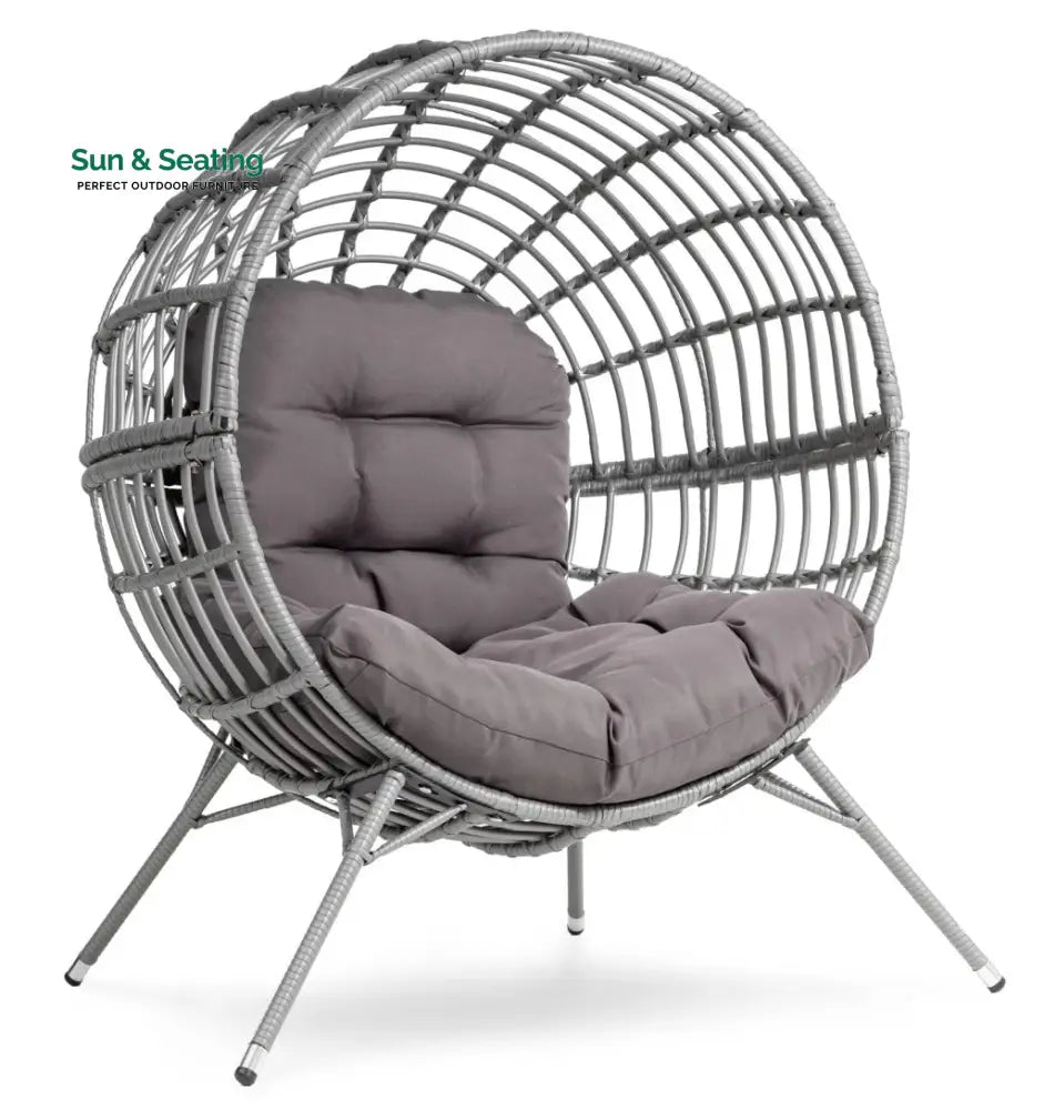 Guzman Single Seater Swing Basket For Balcony &amp; Garden Grey Swings