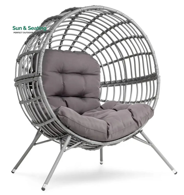 Guzman Single Seater Swing Basket For Balcony &amp; Garden Grey Swings