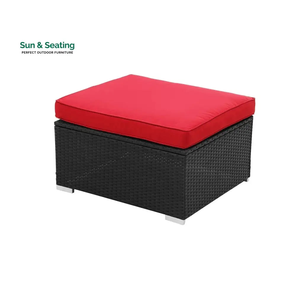 Hadley 6-Piece Outdoor Conversation Set (Black/Red) Sofa Set