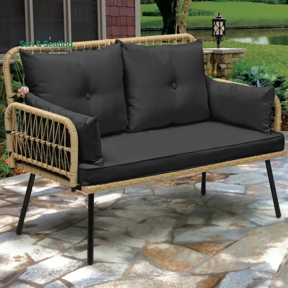 Haisley Outdoor Rope Loveseat Sofa Sofa Set