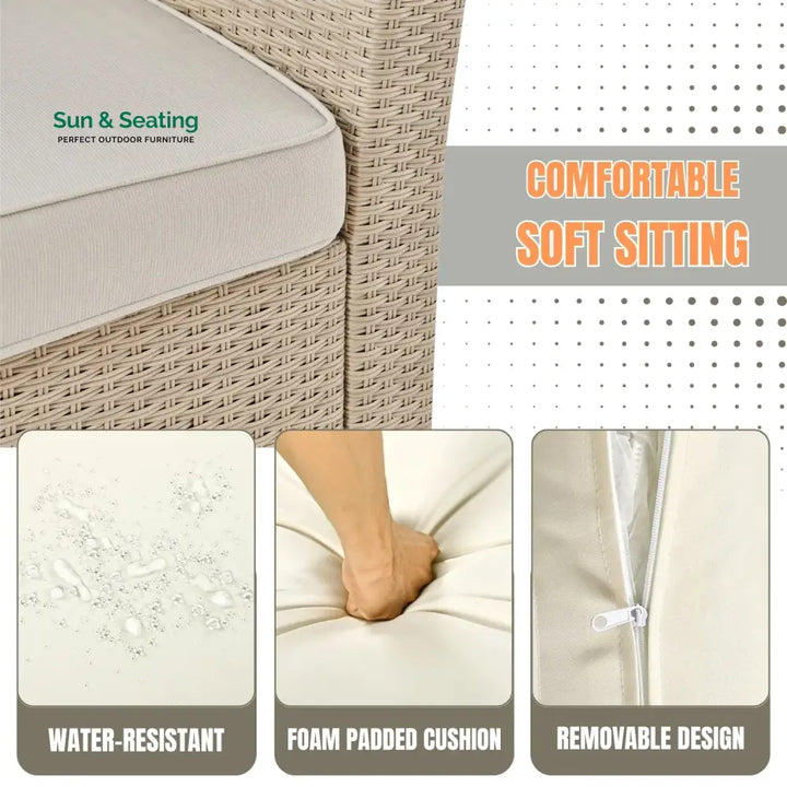 Hajar Outdoor All-Weather Wicker Single Seater Sofa Sofa Set