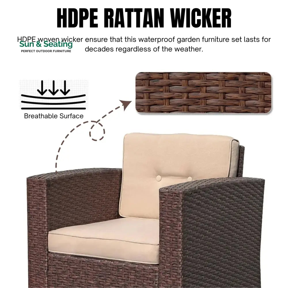 Halima Outdoor Rattan Wicker Sectional 6-Seater Sofa Set Sofa Set