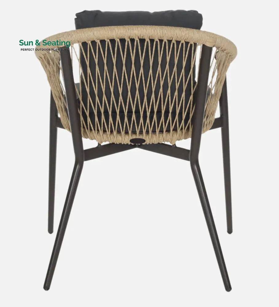 Hall Outdoor Patio Seating Set 4 Chairs and 1 Table Set (Black + Honey) Braided &amp; Rope Dining sets
