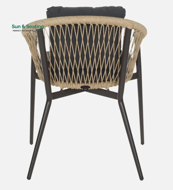 Hall Outdoor Patio Seating Set 4 Chairs and 1 Table Set (Black + Honey) Braided &amp; Rope Dining sets