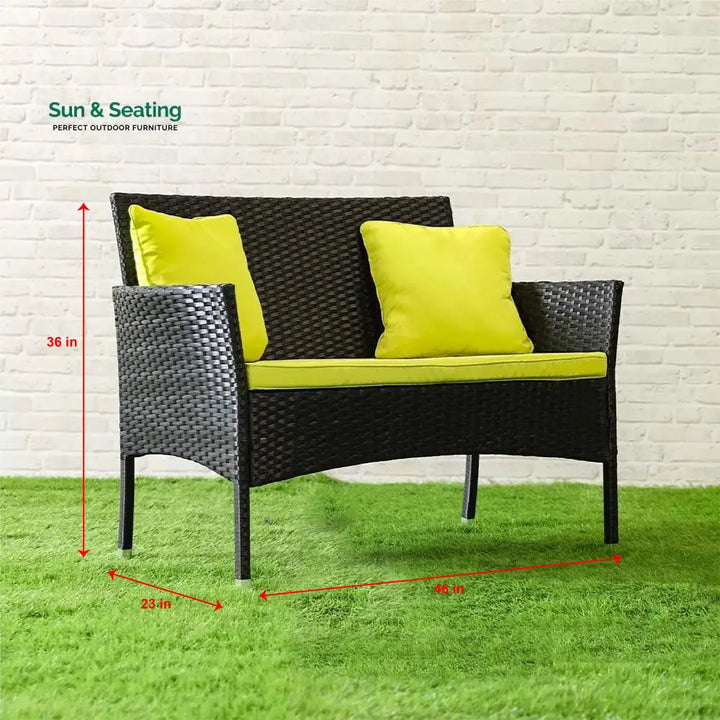 Hamper Outdoor Sofa Set 2 Seater 2 Single seater and 1 Center Table Set (Black) Sofa Sets