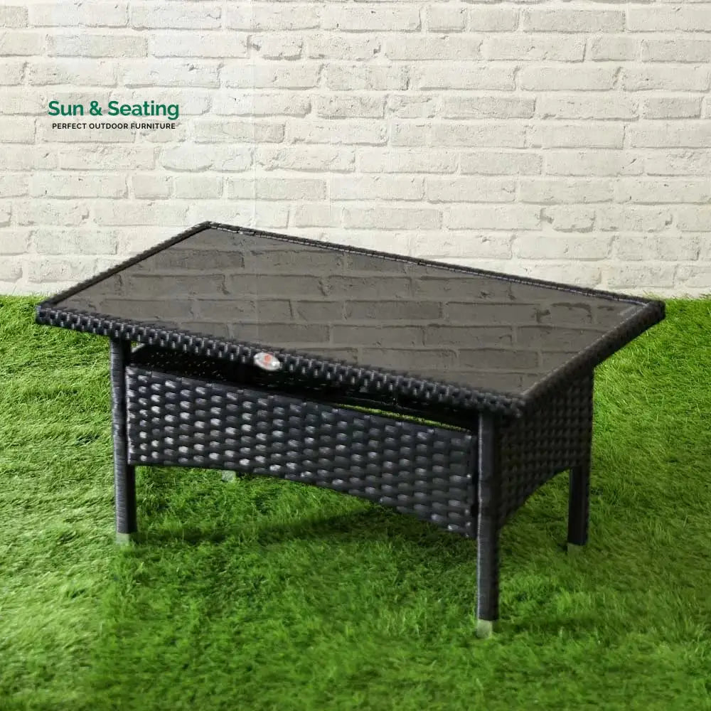 Hamper Outdoor Sofa Set 2 Seater 2 Single seater and 1 Center Table Set (Black) Sofa Sets