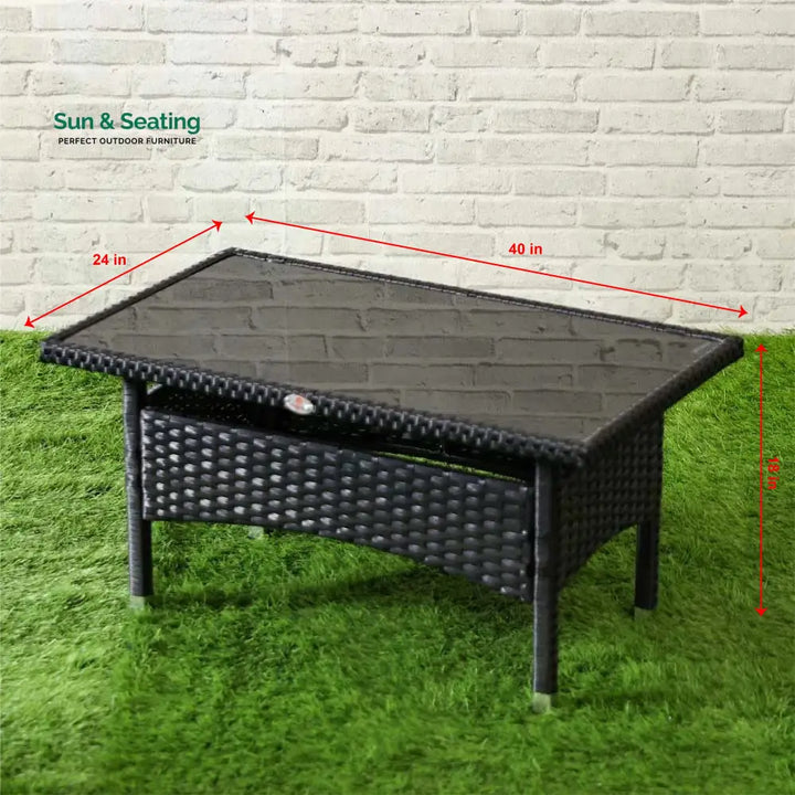 Hamper Outdoor Sofa Set 2 Seater 2 Single seater and 1 Center Table Set (Black) Sofa Sets
