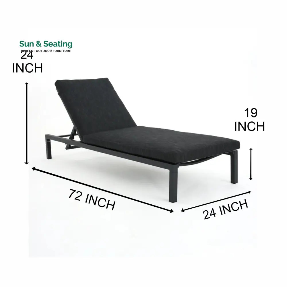 Hamper Outdoor Swimming Poolside Lounger Set of 2 (Black) Loungers