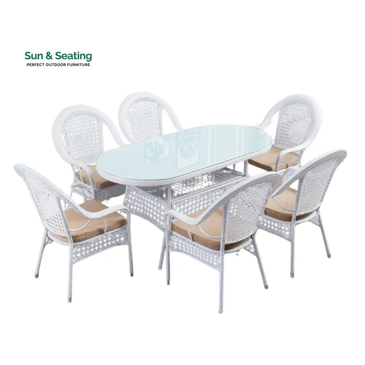 Haneen Outdoor All-Weather Resistant Rattan Wicker 7-Piece Dining Set Dining Set