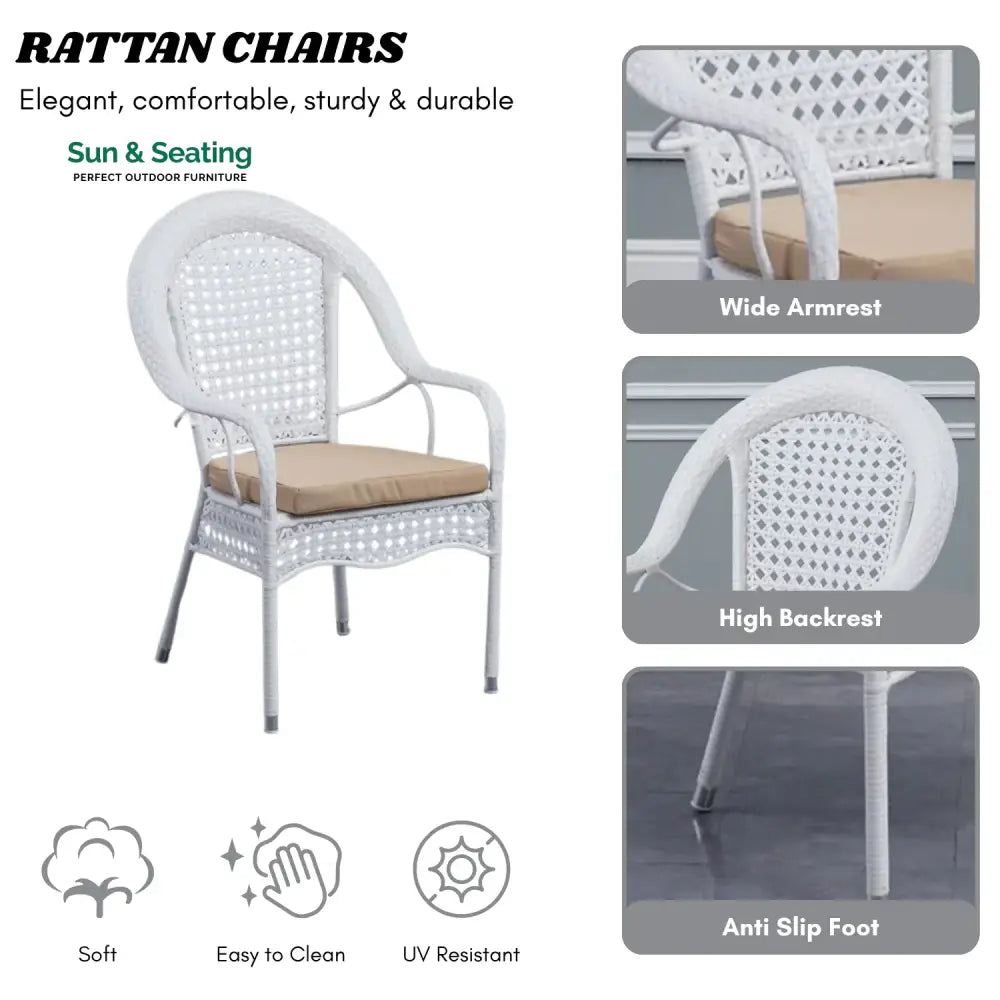 Haneen Outdoor All-Weather Resistant Rattan Wicker 7-Piece Dining Set Dining Set