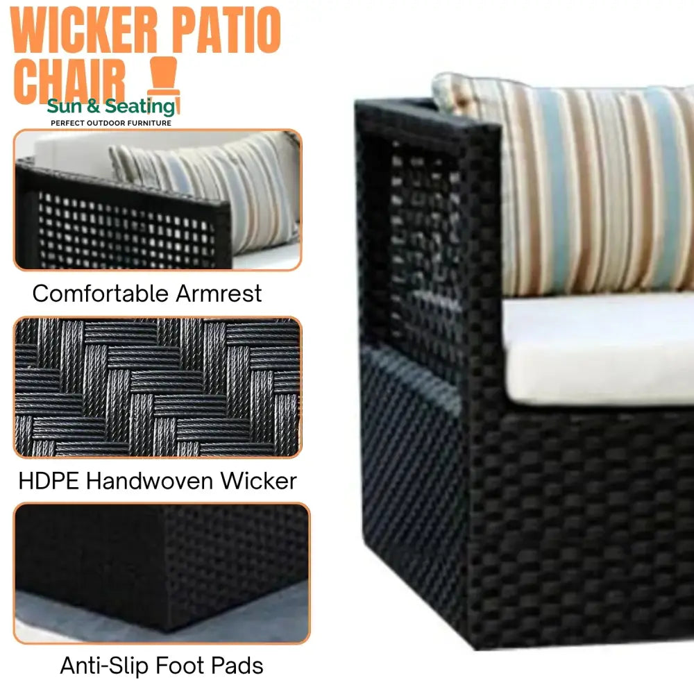 Hannelore Outdoor Rattan Wicker 4-Seater Sofa Set Sofa Set
