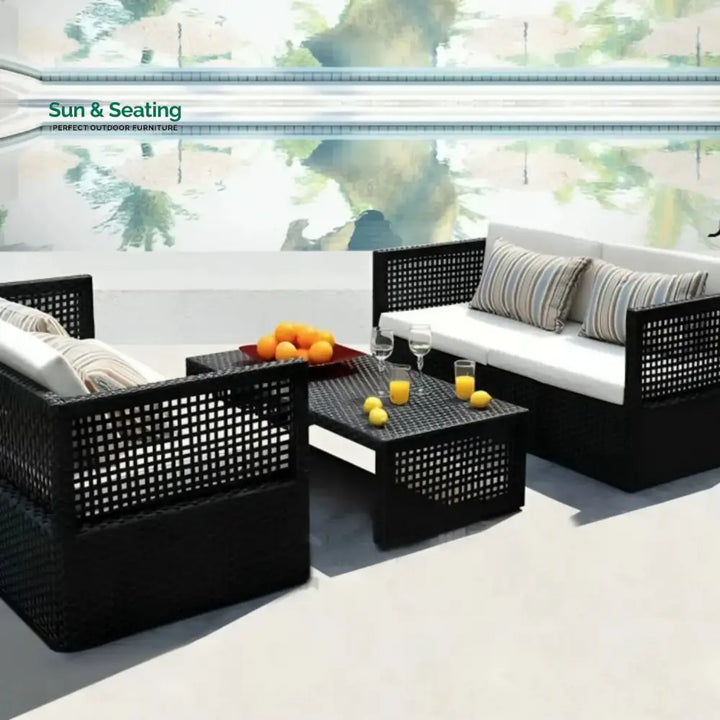 Hannelore Outdoor Rattan Wicker 4-Seater Sofa Set Sofa Set