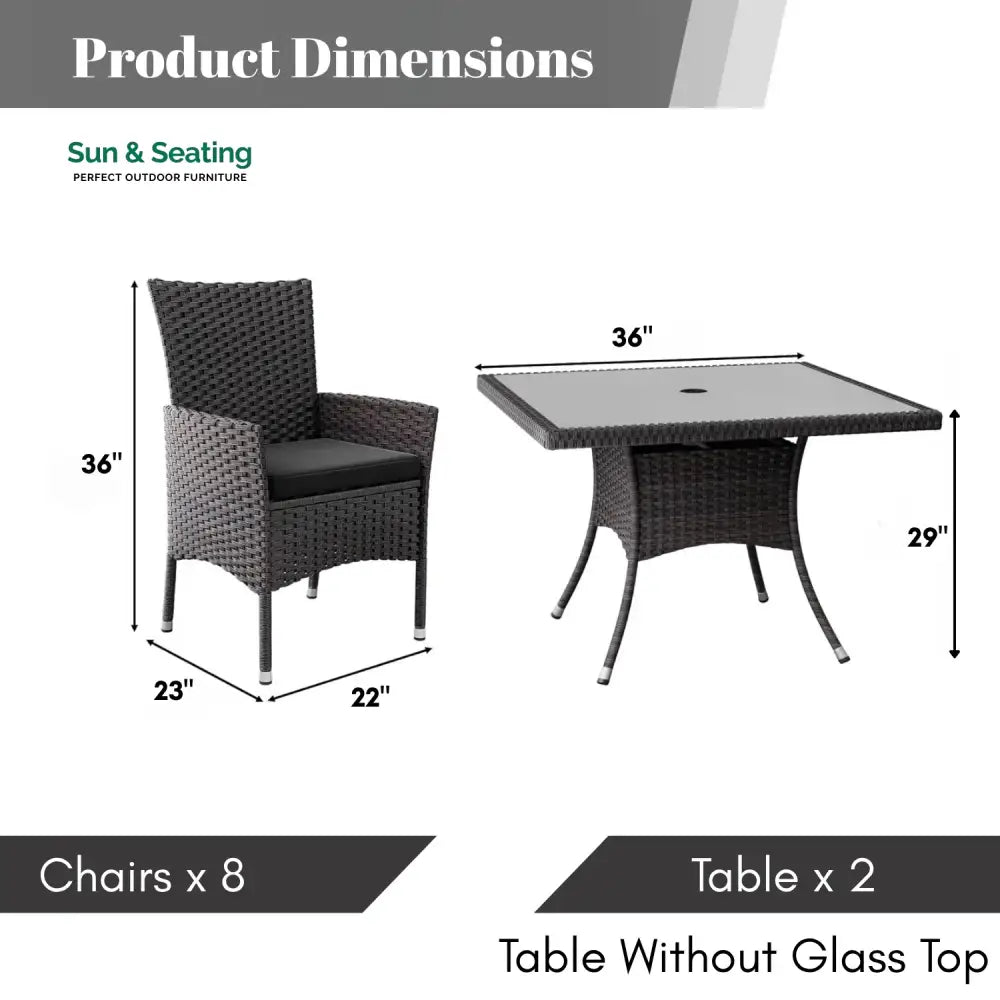 Hansika 10-Piece Outdoor Patio Rattan Dining Set Dining Set