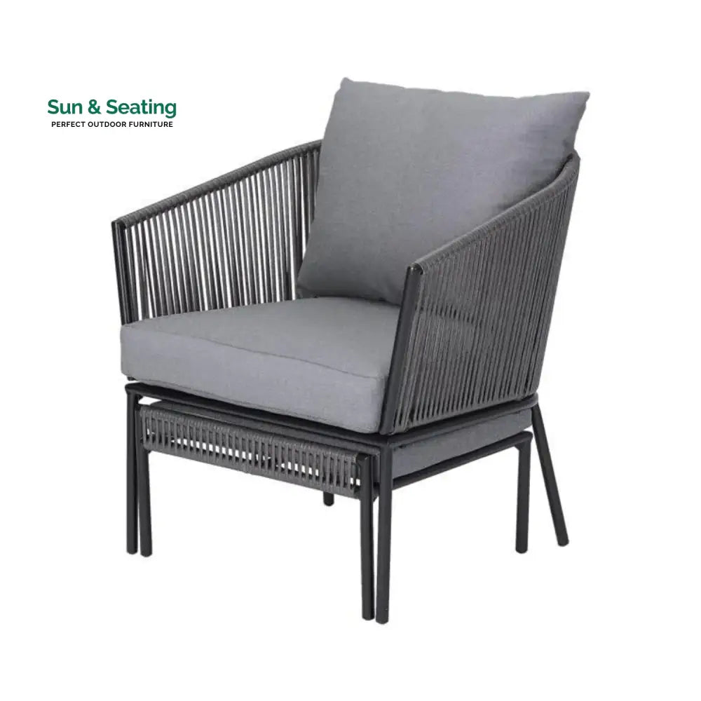 Harini Outdoor 5 Piece Rope Patio Sofa Set (Grey) Patio Sofa Set
