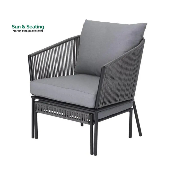 Harini Outdoor 5 Piece Rope Patio Sofa Set (Grey) Patio Sofa Set