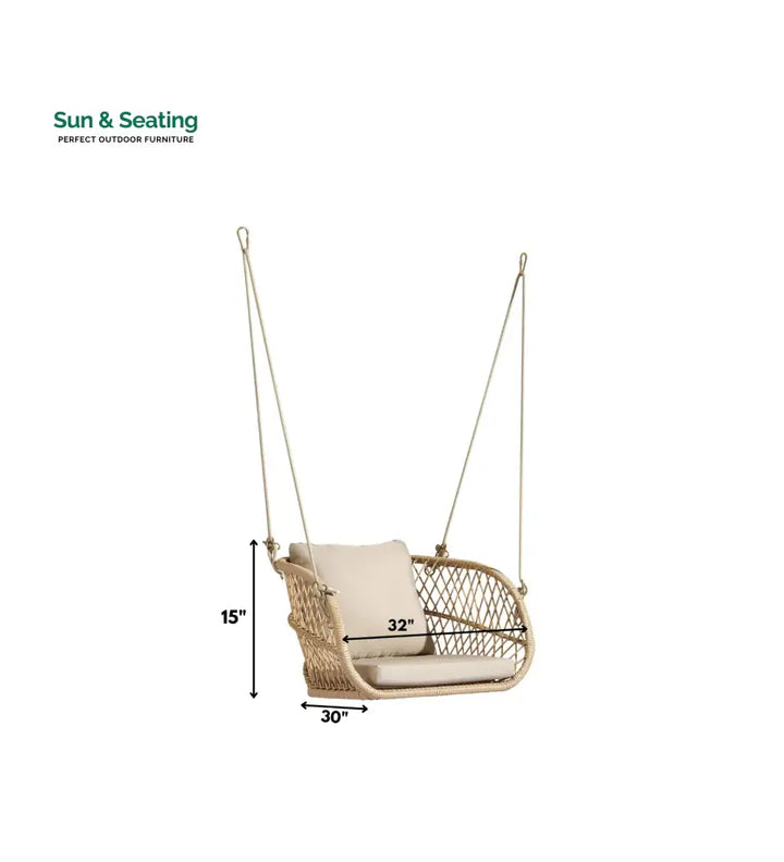 Harley Single Seater Hanging Swing Without Stand For Balcony Garden Swing (Honey) Swings
