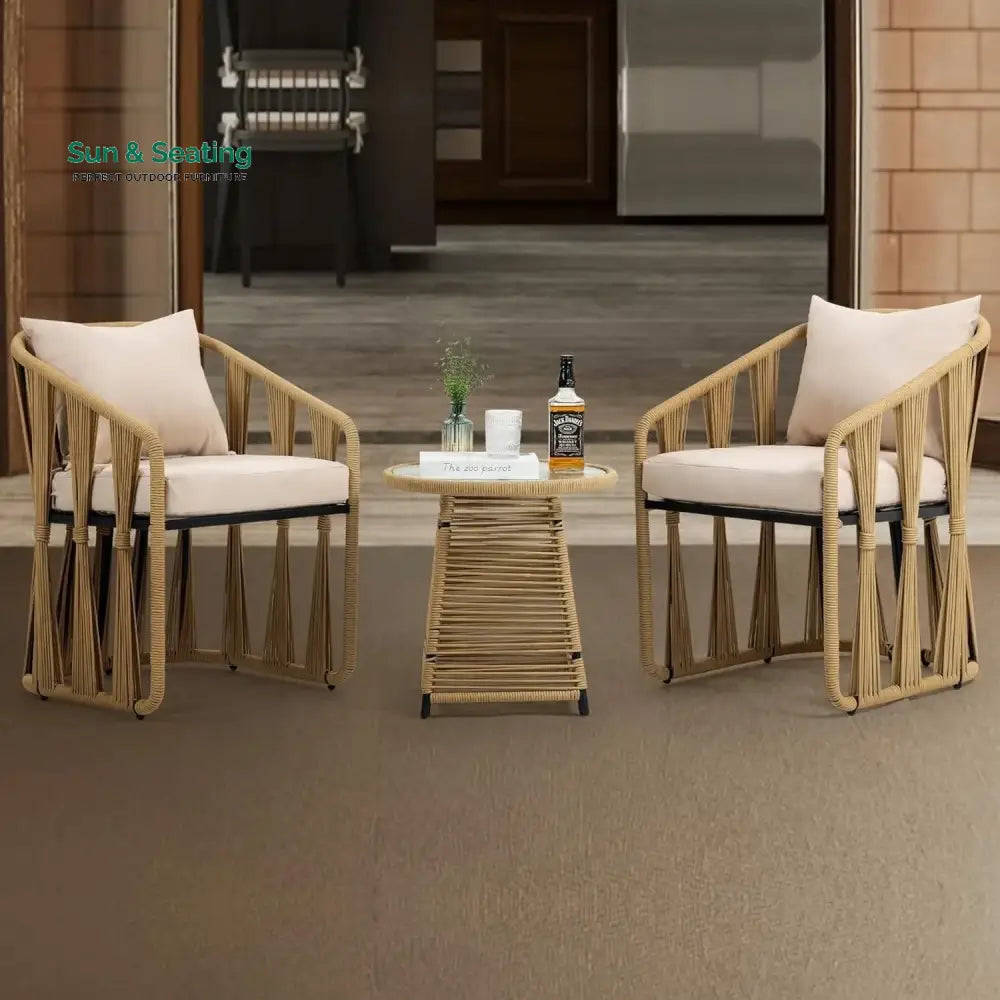 Harlow Outdoor Rope 3-Piece Patio Set Patio Set