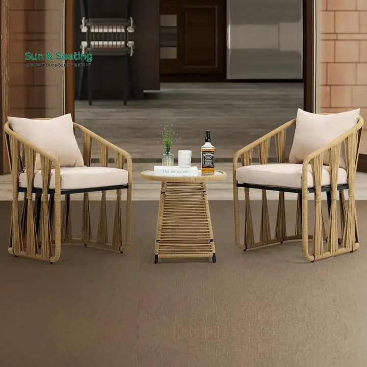 Harlow Outdoor Rope 3-Piece Patio Set Patio Set