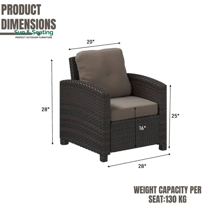 Harper 1-Piece Outdoor Wicker Single Seater Sofa Sofa Set