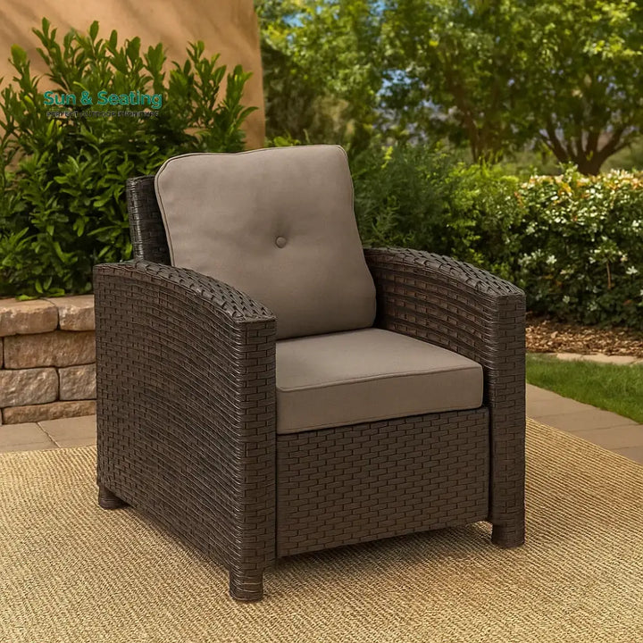 Harper 1-Piece Outdoor Wicker Single Seater Sofa Sofa Set
