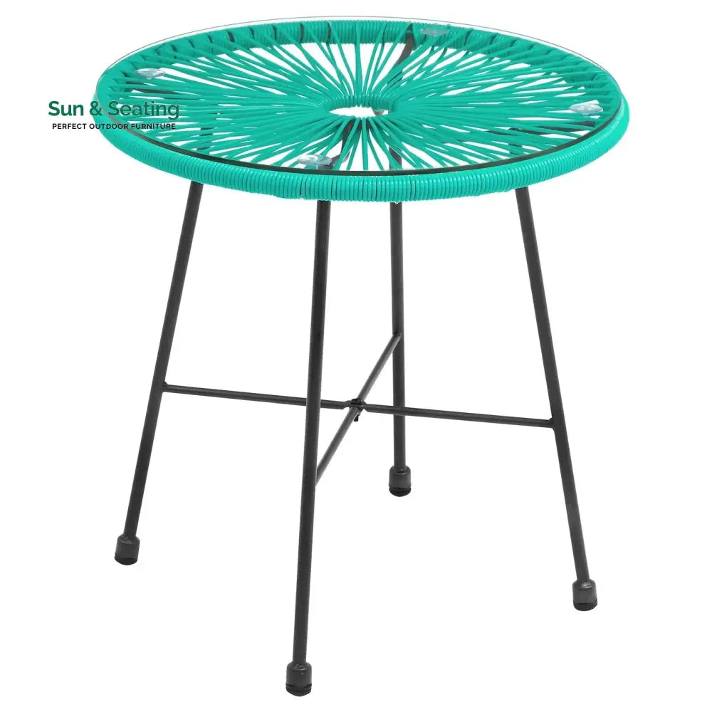 Harvest Outdoor Patio Seating Set 2 Chairs and 1 Table Set (Aqua Green) Coffee Table Sets