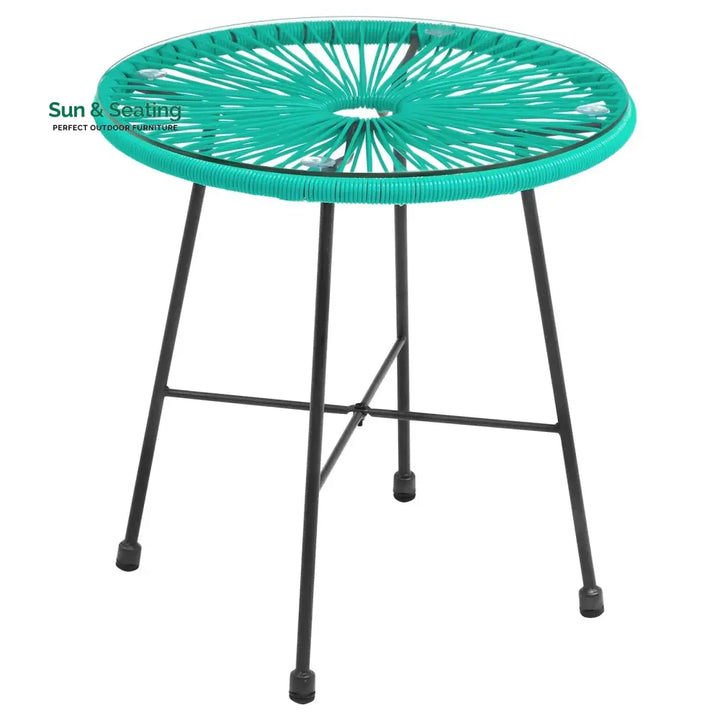 Harvest Outdoor Patio Seating Set 2 Chairs and 1 Table Set (Aqua Green) Coffee Table Sets