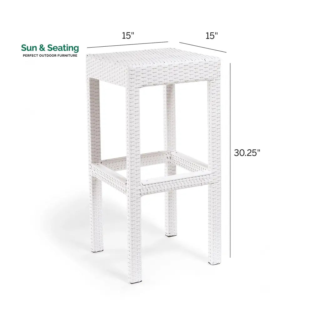Haven Outdoor Bar Sets 6 Stools and 1 Table Patio Bar Set (White) Bar Sets