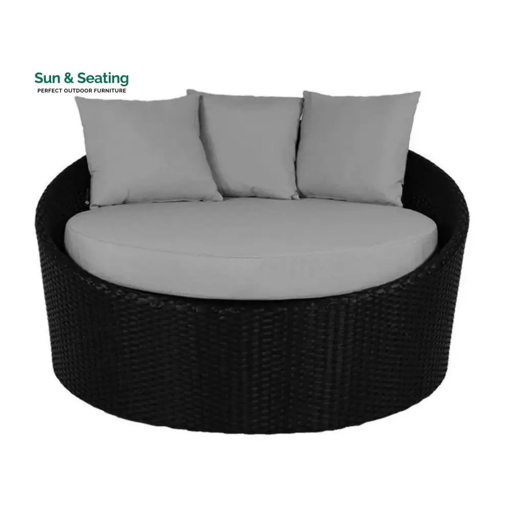 Helene Outdoor Rattan Wicker Daybed with Glass Top Table Daybed