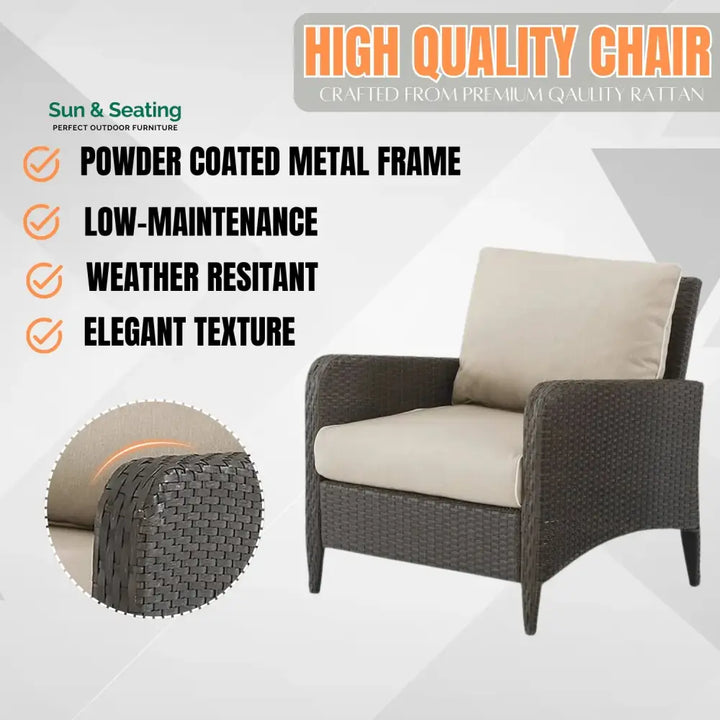 Hemangini Outdoor 4 Piece Patio Wicker Furniture Set Patio Sofa Set
