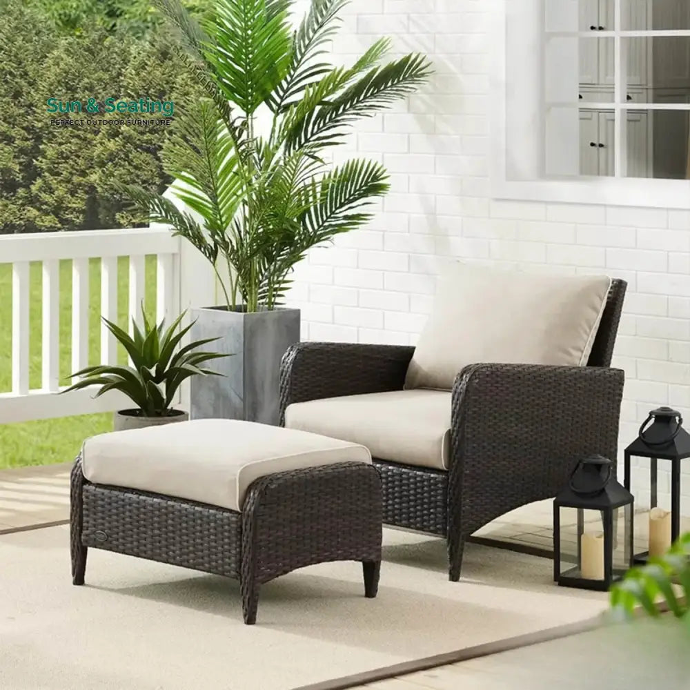 Hemangini Outdoor 4 Piece Patio Wicker Furniture Set Patio Sofa Set