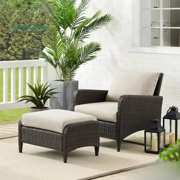Hemangini Outdoor 4 Piece Patio Wicker Furniture Set Patio Sofa Set