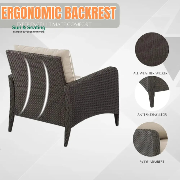 Hemangini Outdoor 4 Piece Patio Wicker Furniture Set Patio Sofa Set
