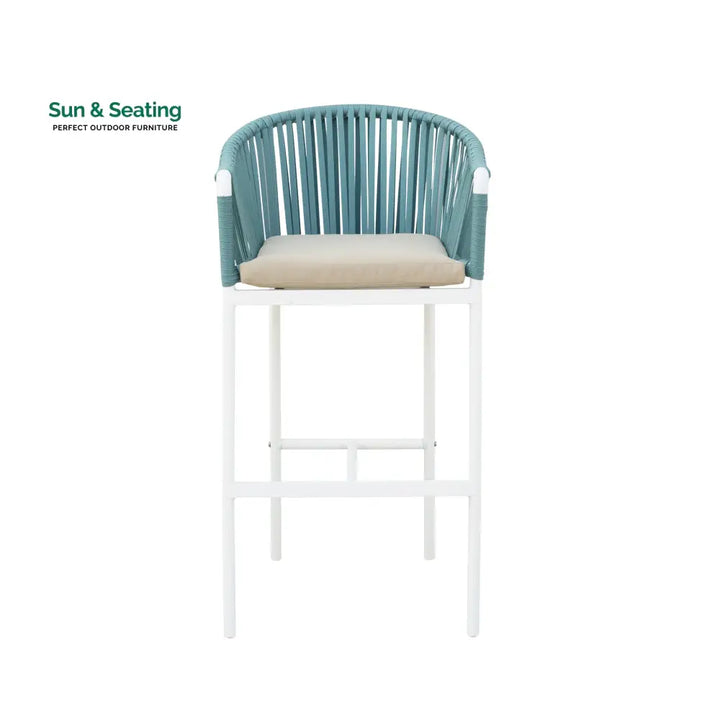 Hency Outdoor Patio Bar Chair 1 Chair for Balconey (Sky Blue) Braided &amp; Rope Bar Sets